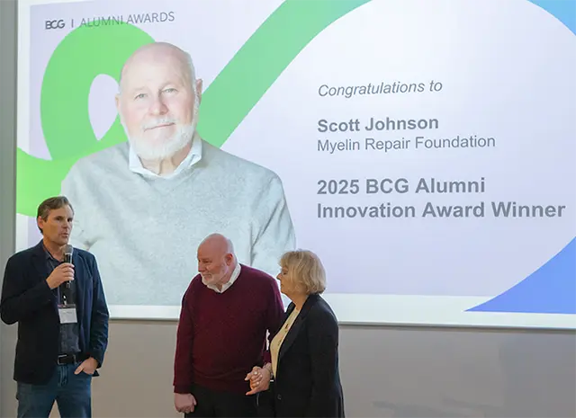 Scott Johnson receiving BCG Innovation Award